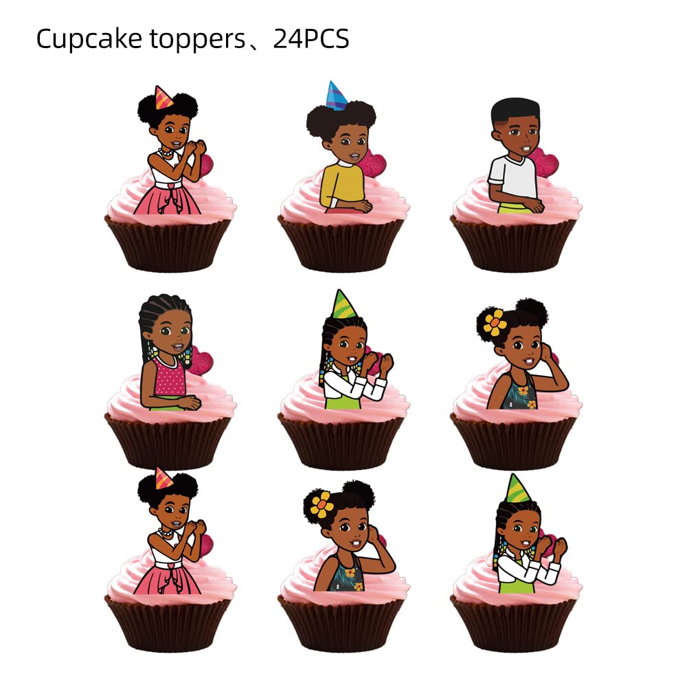 25pcs Children Cake Toppers Cupcake Toppers Cake Decorations,Children Birthday Party Supplies Decorations (8)