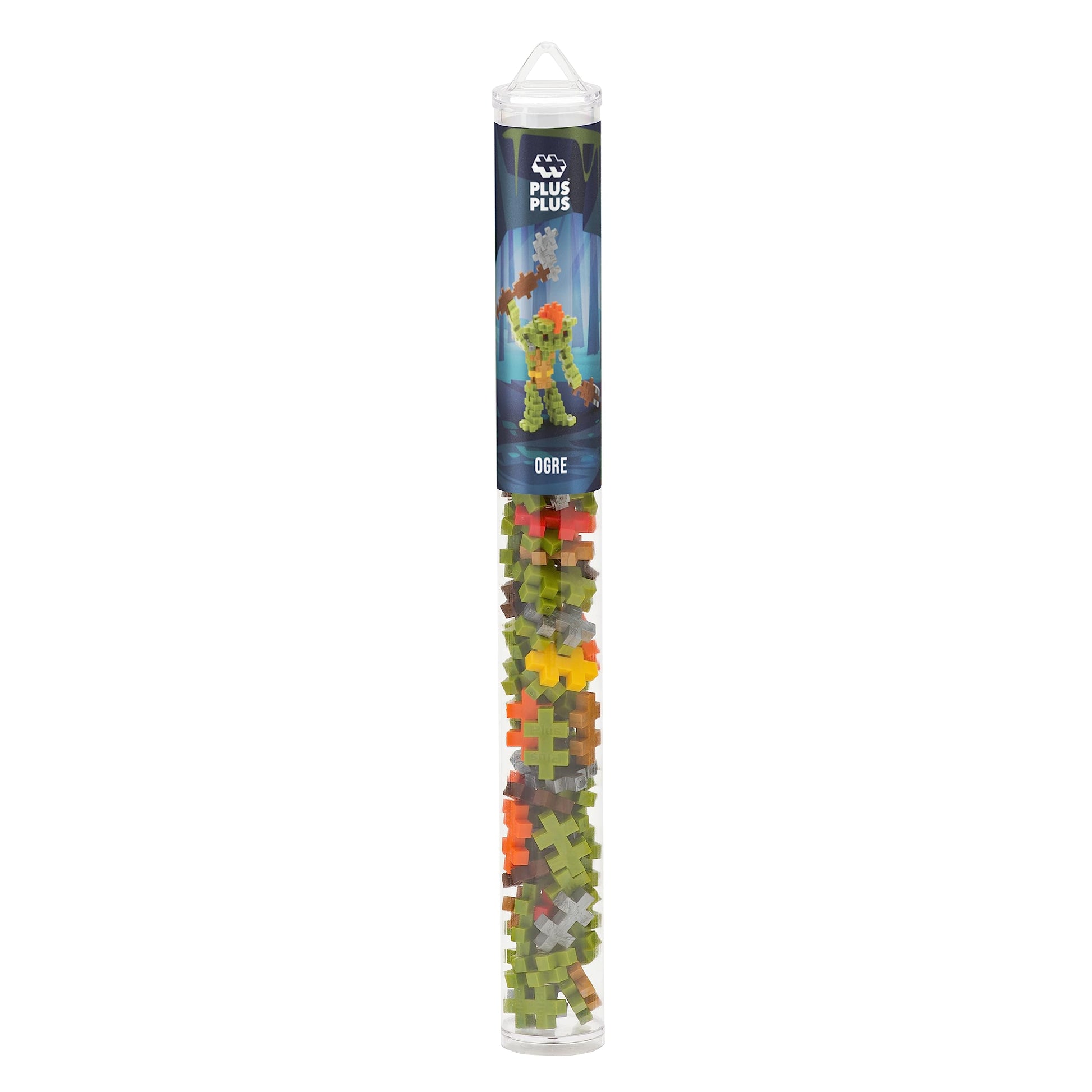 PLUS PLUS 3D Puzzle Cryptid Construction Building Block Set, Fun Fantasy Figures Stem Toys for Kids, 70 Interlocking Pieces - Ogre Mini Maker Tube