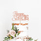 Rose Gold Glitter Happy Sweet 16 Cake Topper - Happy 16th Birthday Cake Decor - Hello 16, Cheers to 16 Years Birthday Party Decoration Supplies