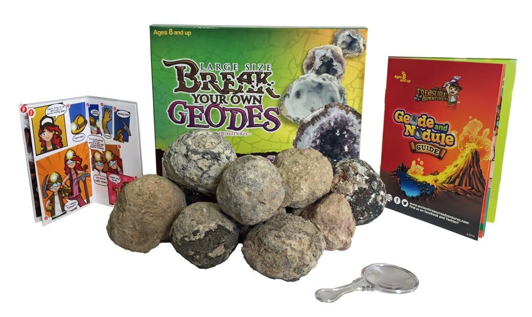 Large Size Break Open Geodes Kit 12 Whole Geodes By Ancient Treasure Adventures