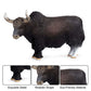 FLORMOON Black Yak Figure Realistic Animal Figurines Early Educational Dog Toy Science Project Christmas Birthday Cake Topper Gift for Kid