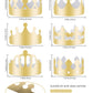 30Pcs Gold Birthday Crowns - 6 Style Party Hats for School & Celebration