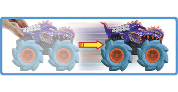 Hot Wheels Monster Trucks Twisted Tredz Creature Themed 1:43 Scale Flywheel Friction Motor Assorted Stylized Giant Wheels Power over Terrain