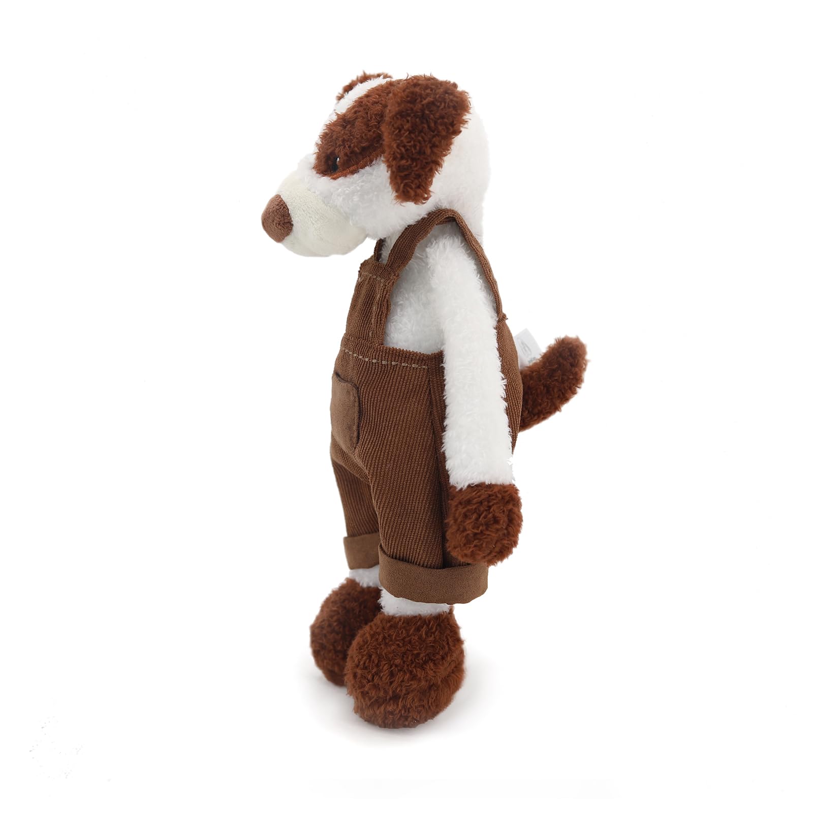 JamieCare 12" Irresistibly Soft Dog Plush Stuffed Animal Figure in Charming Corduroy Overalls - A Delightful Plush Collection Machine Washable Toys