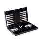 Bey-Berk Damien Acrylic Backgammon Set, 14" Black Lucite Case with Magnetic Closure and Complete Playing Pieces, Sleek Modern Game Display