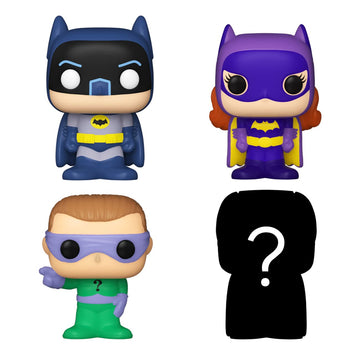 Funko Bitty POP! DC - Batgirl, 4-Pack - Batman, Batgirl, the Riddler and A Surprise Mystery Mini Figure - 0.9 Inch (2.2 Cm) - DC Comics Collectable