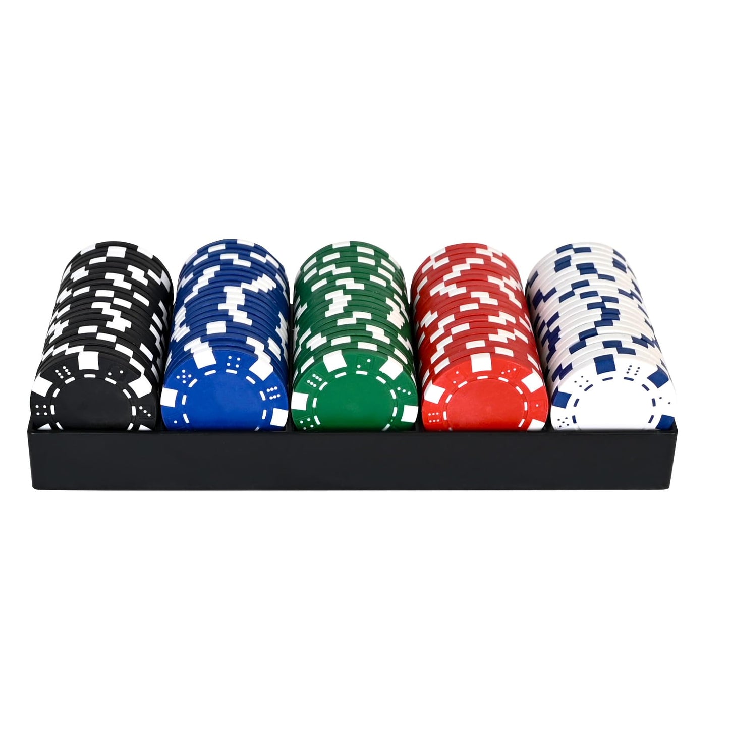 Elbow Room Games 100-Piece Poker Chip Set with Tray - Casino Style Plastic Chips for Texas Hold'em, Blackjack & Home Game Nights
