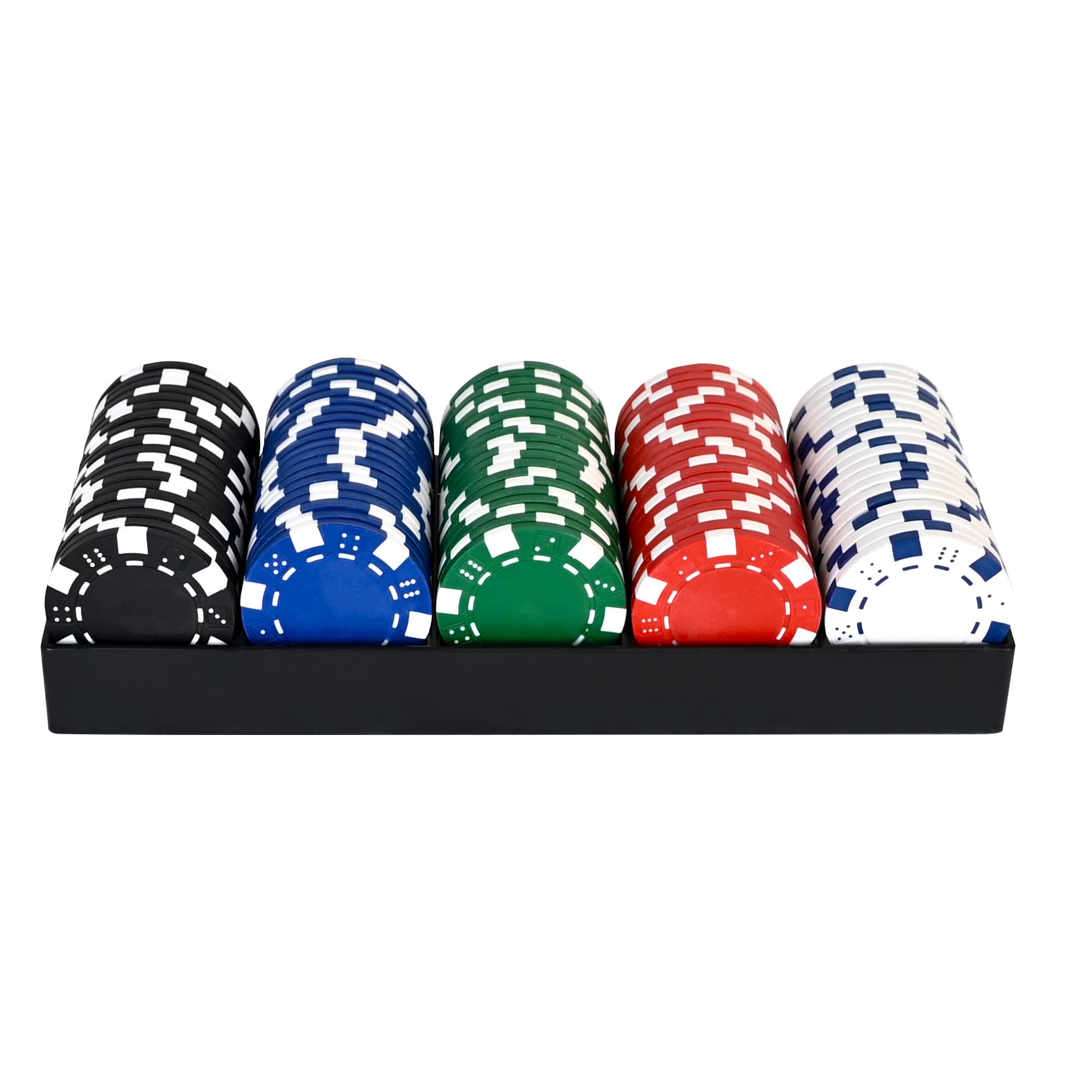 Elbow Room Games 100-Piece Poker Chip Set with Tray - Casino Style Plastic Chips for Texas Hold'em, Blackjack & Home Game Nights