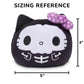 TeeTurtle Reversible Sanrio Hello Kitty 4-Inch Halloween Skull Two-Sided Flip Plush Toy with Embroidered Details - Cute Mini Collectible Plush