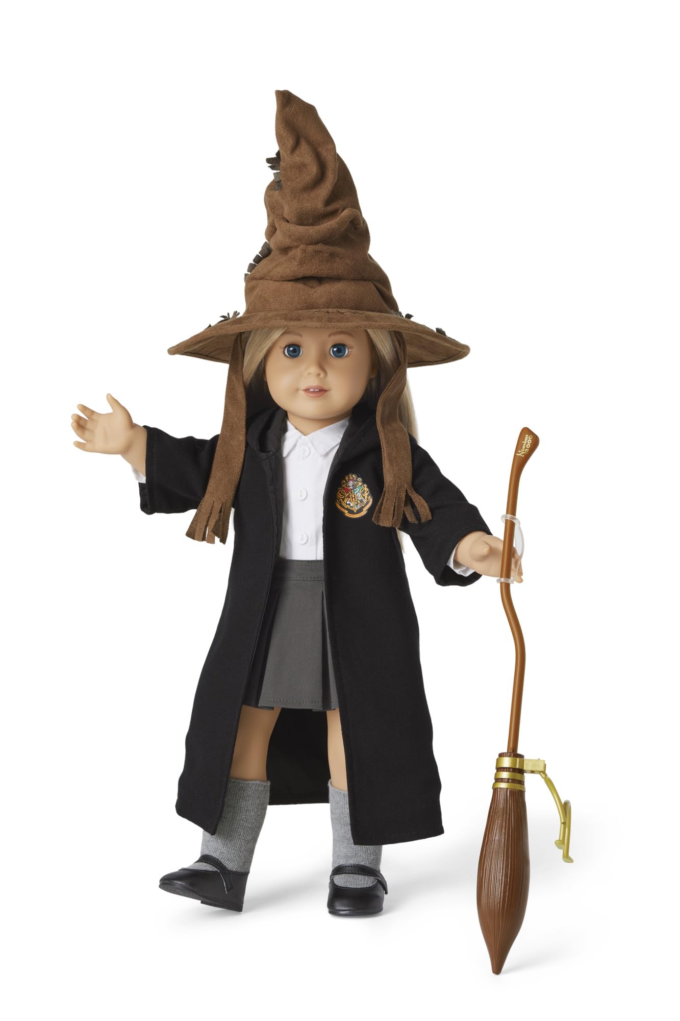 American Girl Harry Potter 18-inch Doll Accessories Hogwarts Sorting Hat plus Nimbus 2000 Broomstick, For Ages 6+