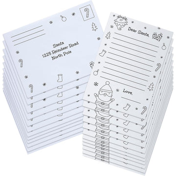DIY Letters to Santa with Envelopes - Color Your Own 12 letters and 12 envelopes - Christmas Crafts and Activities for Kids