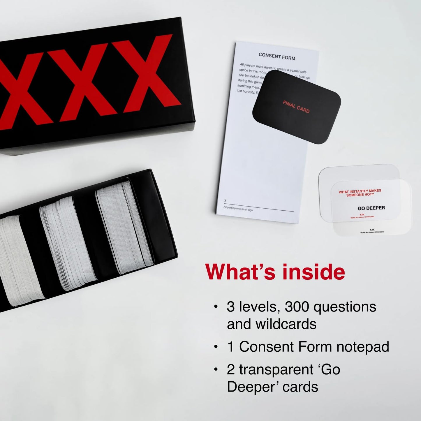 WE'RE NOT REALLY STRANGERS XXX Adult Edition Card Game - 300 Conversation Cards for Memorable Game Nights, Parties, & Bachelorette Parties - Fun Game