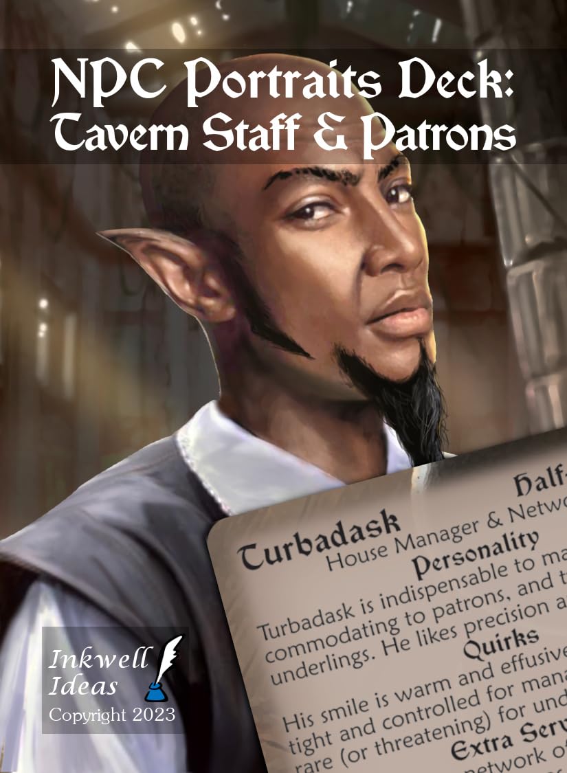 Inkwell Ideas NPC Portraits Deck Tavern Staff & Patrons