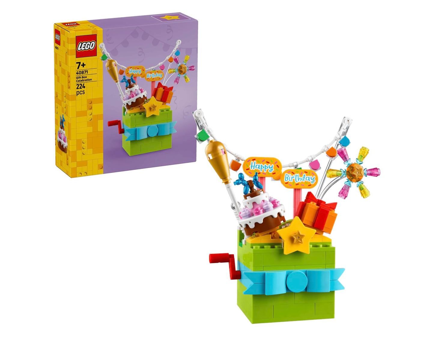 LEGO Gift Box Celebration Building Set for Kids - Happy Birthday Toy and Party Decoration for a Table or Shelf - Gift Idea for Boys and Girls Ages 7+
