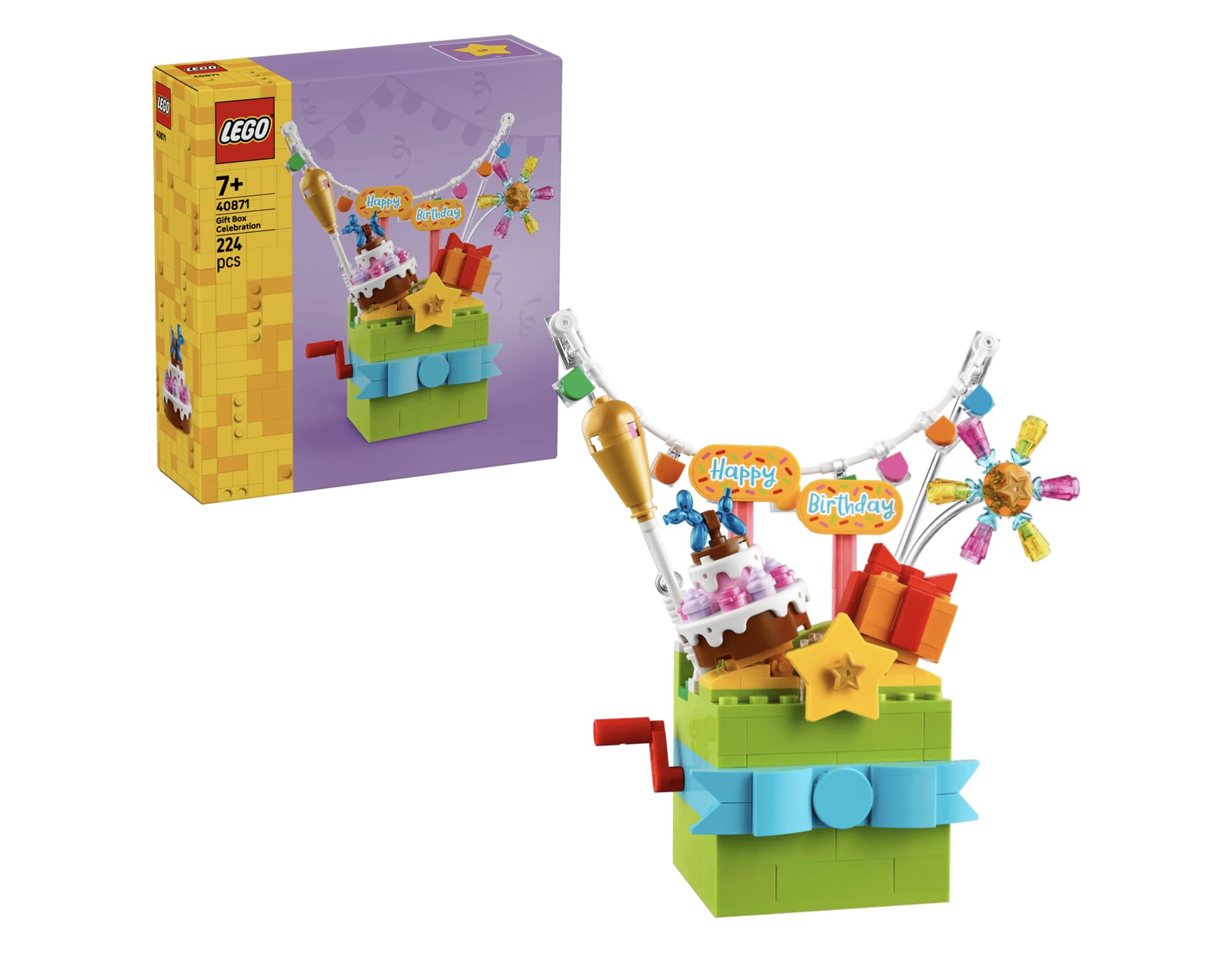 LEGO Gift Box Celebration Building Set for Kids - Happy Birthday Toy and Party Decoration for a Table or Shelf - Gift Idea for Boys and Girls Ages 7+