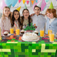 Pixel Craft Gamer Birthday Cake Topper, Glitter Pixel Miner Style Happy Birthday Cake Toppers, Video Game Themed Cake Decorations for Boys & Girls