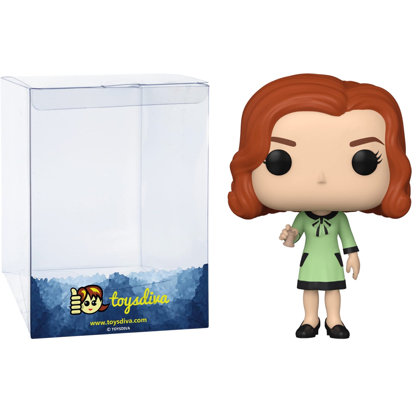 Funko Beth Harmon with Rook: P o p ! TV Vinyl Figurine Bundle with 1 Compatible 'ToysDiva' Graphic Protector (1122-57689 - B)