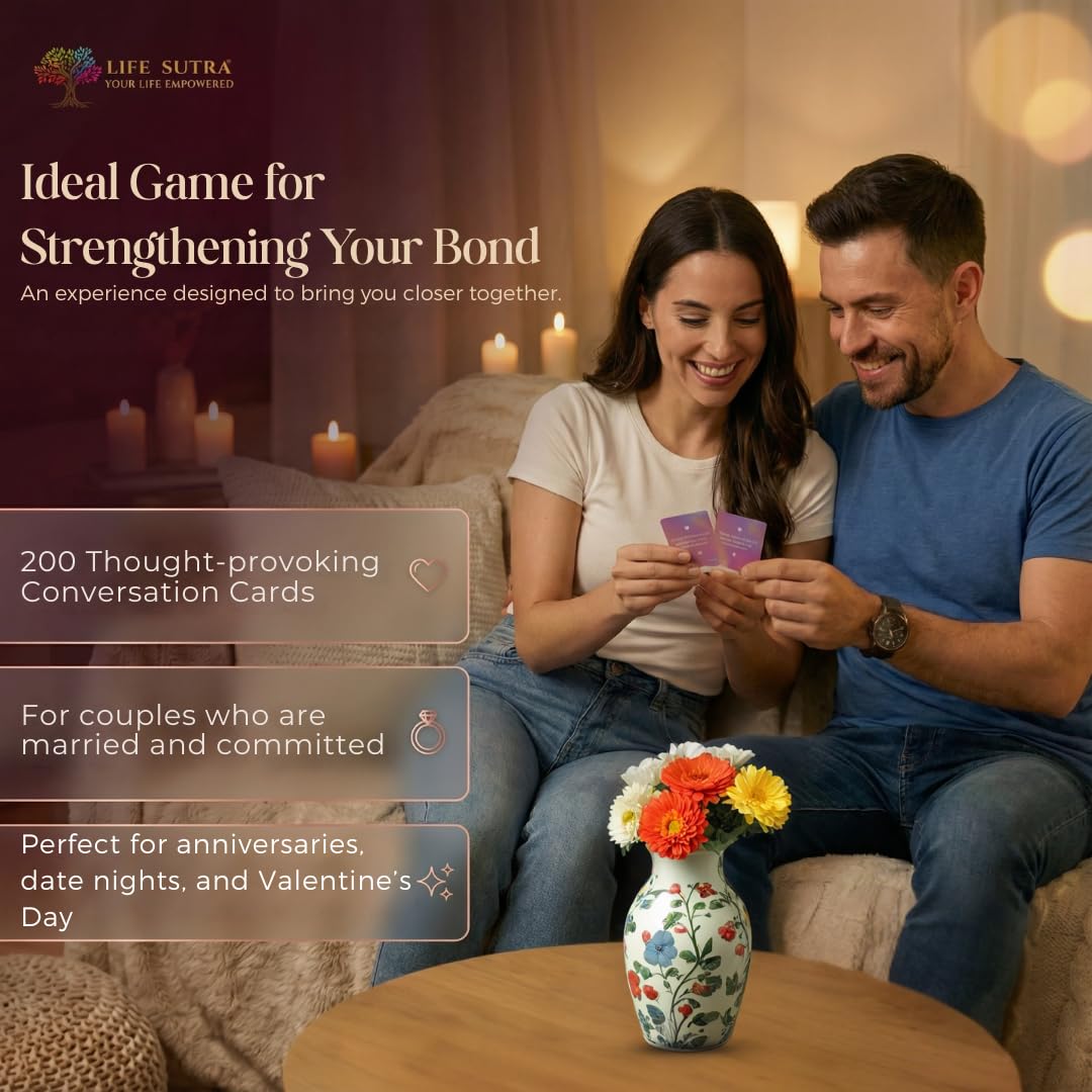 Life Sutra Couple Reconnect 3 in 1 Game - 200 Classsic Conversation Cards, 100 Scratch Off Date Adventures and Endless Date Nights Combinations