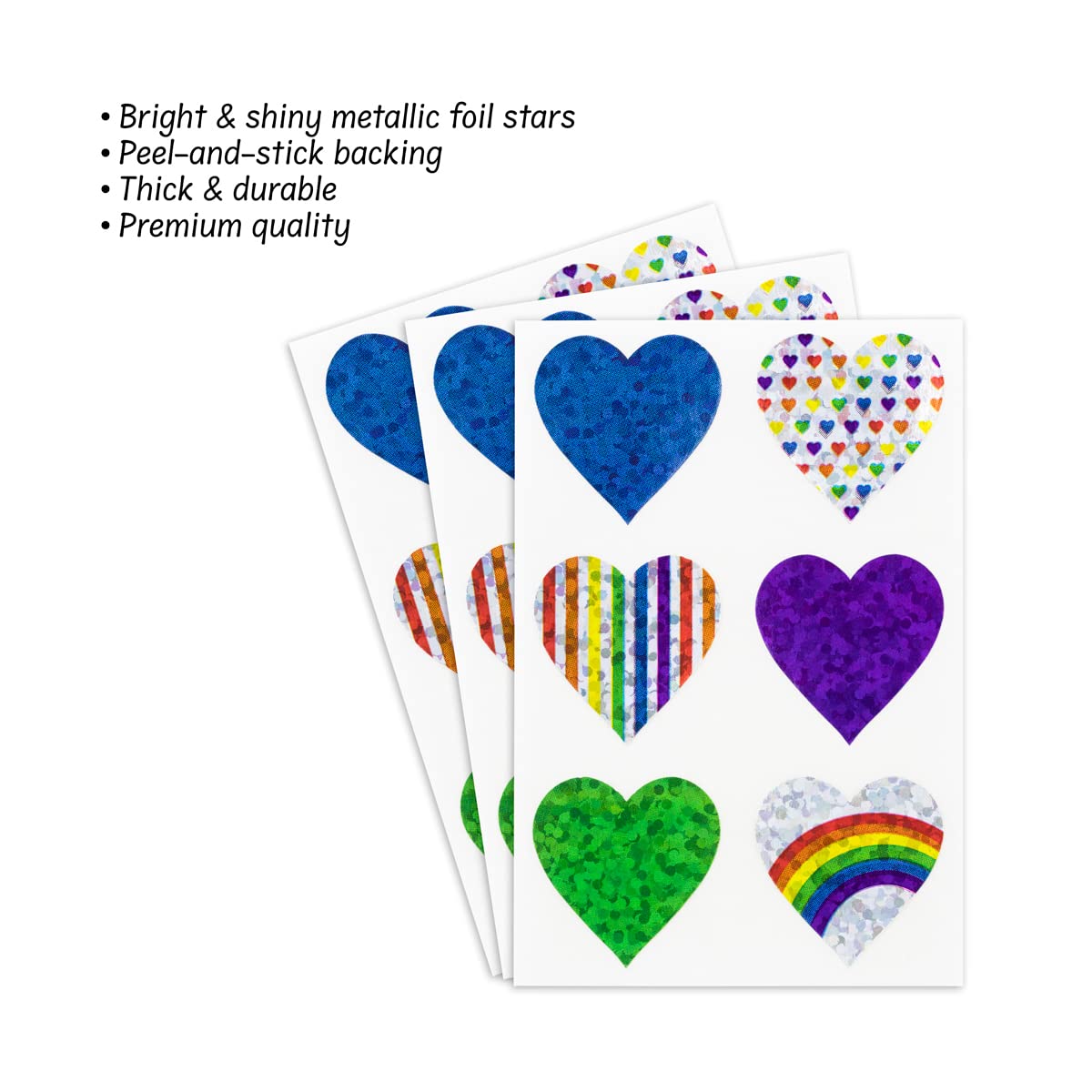 Hygloss Products, Inc Holographic Heart Stickers, 36 Sheets