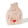 Personalized Wooden Bear Family Puzzle with Names, Custom Puzzles