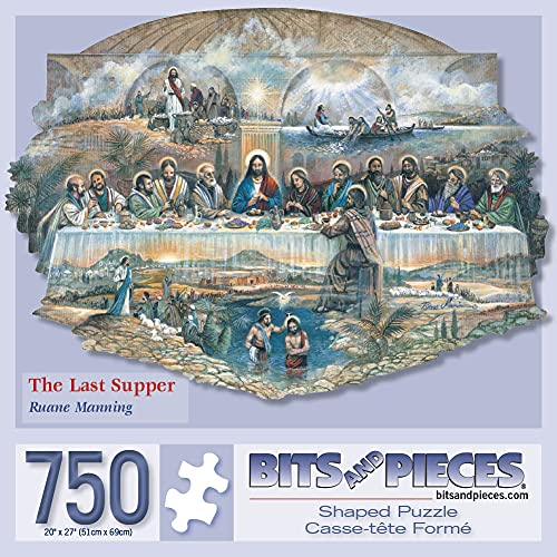 Bits and Pieces - 750 Piece Jigsaw Puzzle for Adults - The Last Supper - Religious Jigsaw Puzzle by Artist Ruane Manning, Completed Puzzle Size: 20" x