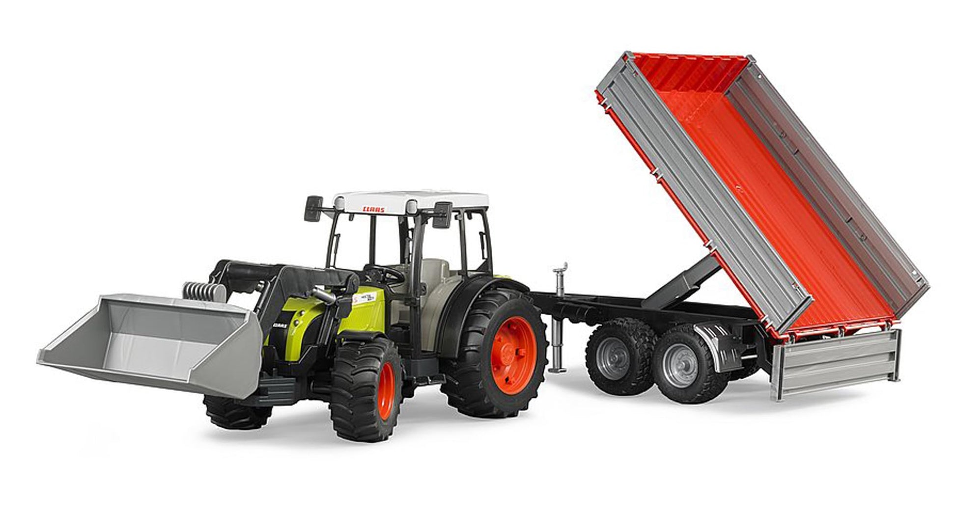 Bruder 02112 Claas Nectis 267 F with Front Loader & Tipping Trailer
