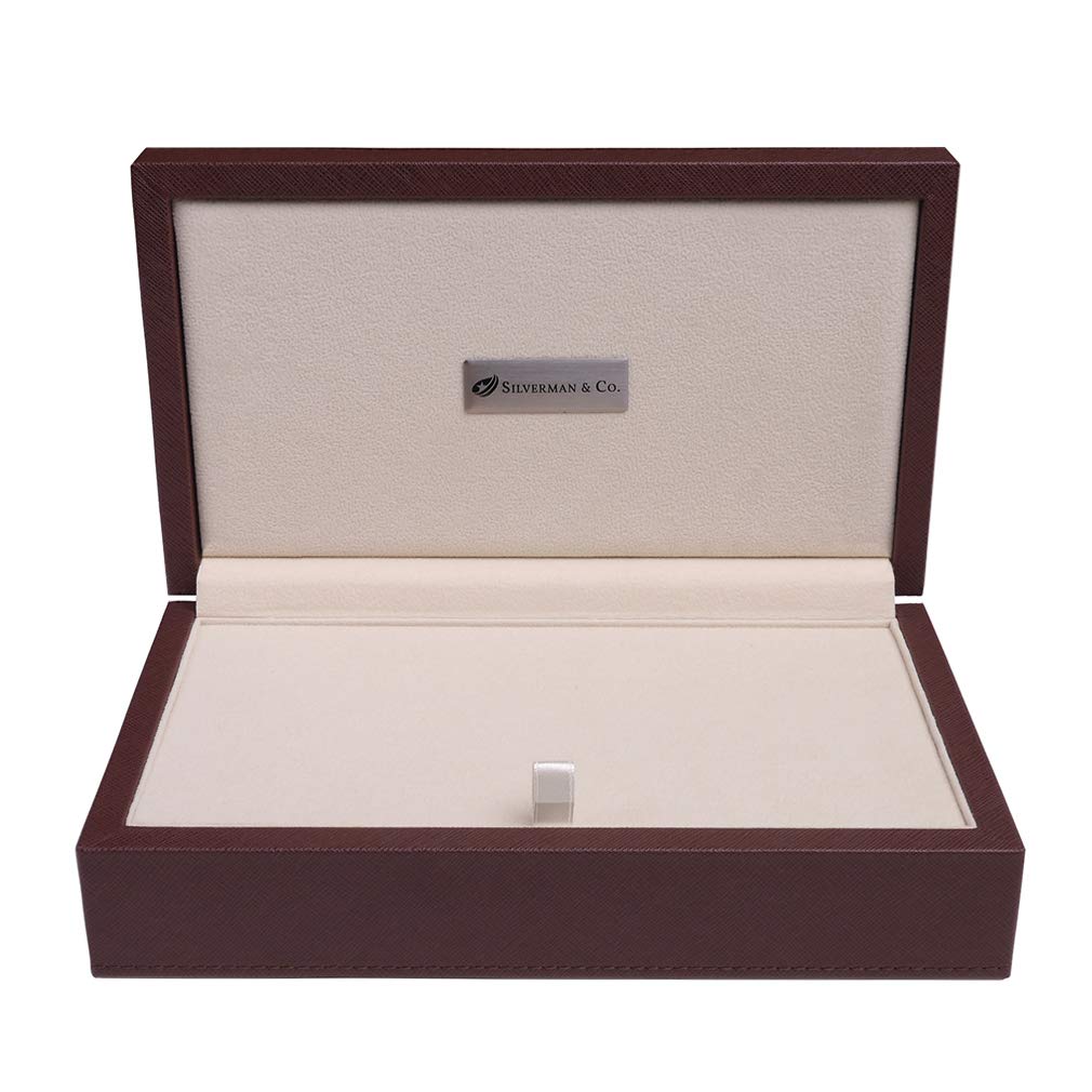 Silverman & Co. Double 6 Large White Domino Set - Brown Case