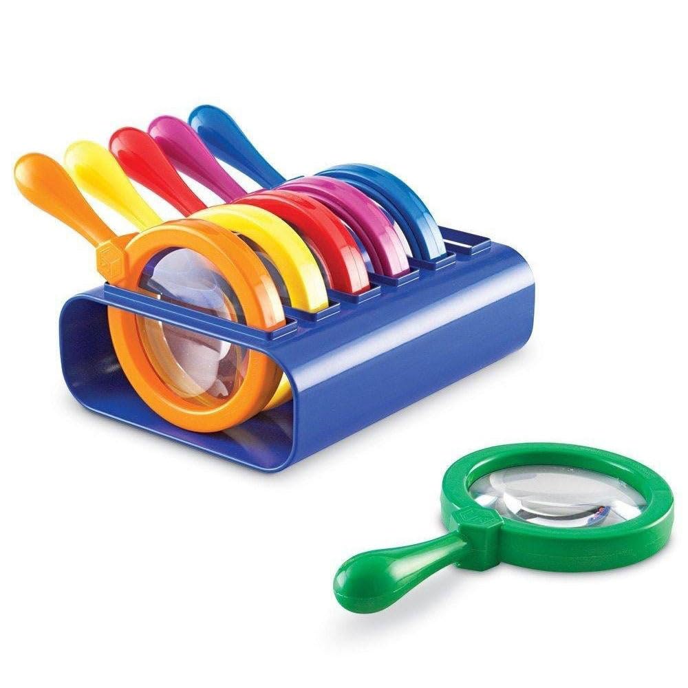 Learning Resources Primary Science Jumbo Magnifiers with Stand - 6 Pieces, Ages 3+, Science Classroom Accessories, Teacher Supplies, Observation Toys