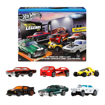 Hot Wheels 1:64 Scale Die-Cast Toy Cars and Trucks Set of 6 HW Legends Vehicles Decoration (Styles May Vary) JBY78