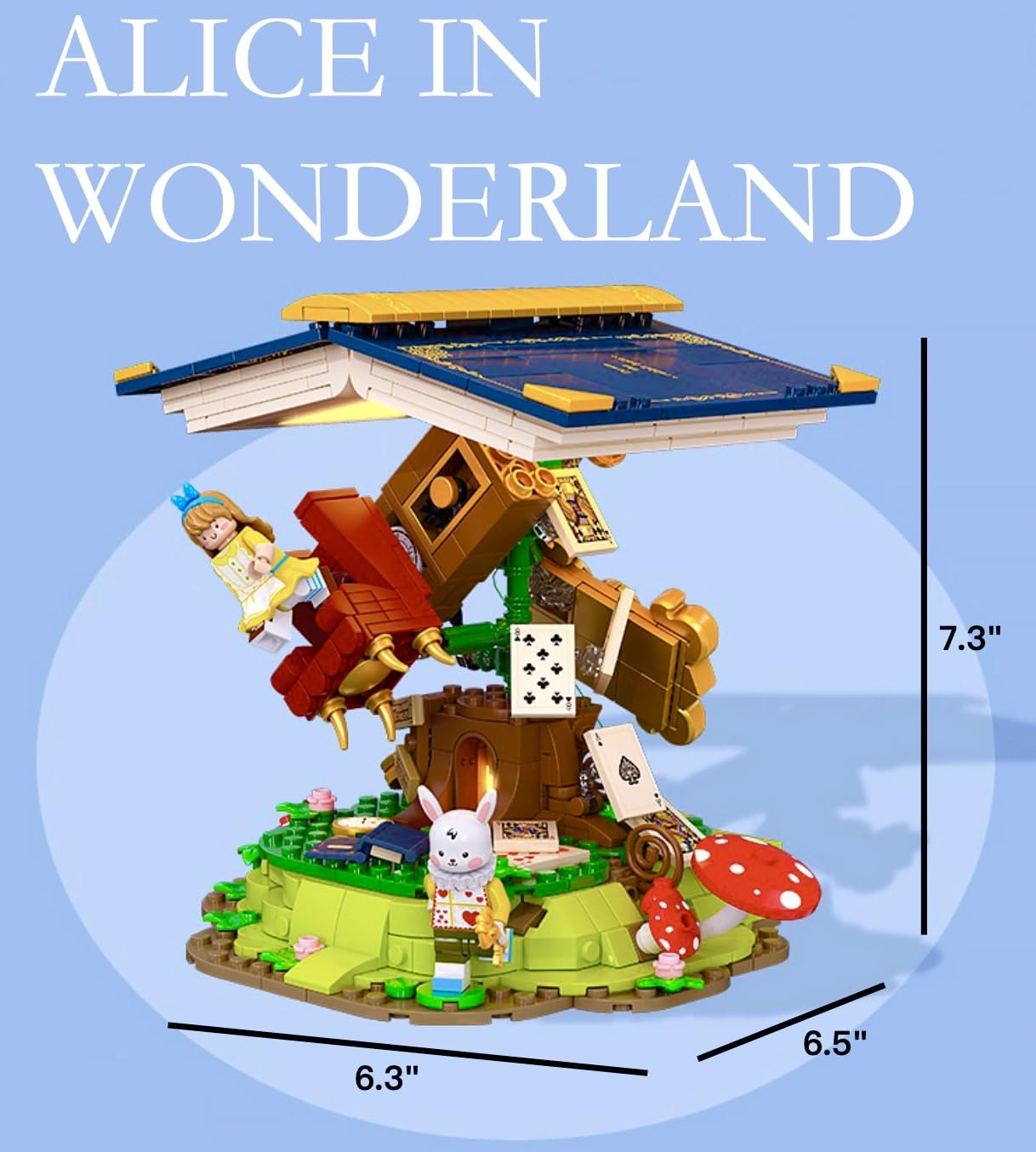 CoPlanaire Alice in Wonderland Building Blocks Toy Set, Decorative Home Accessories, Gift for Girls Boys and Adults, Collective Edition