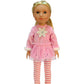 American Fashion World Pink Christmas Snowflake Pants Set for 14-Inch Dolls | Premium Quality & Trendy Design | Dolls Clothes for Popular Brands