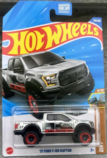 Hot Wheels '17 Ford F-150 Raptor ZAMAC [Silver/Chrome] Dirt 9/10, 178/250, 1:64 Scale Diecast Vehicle