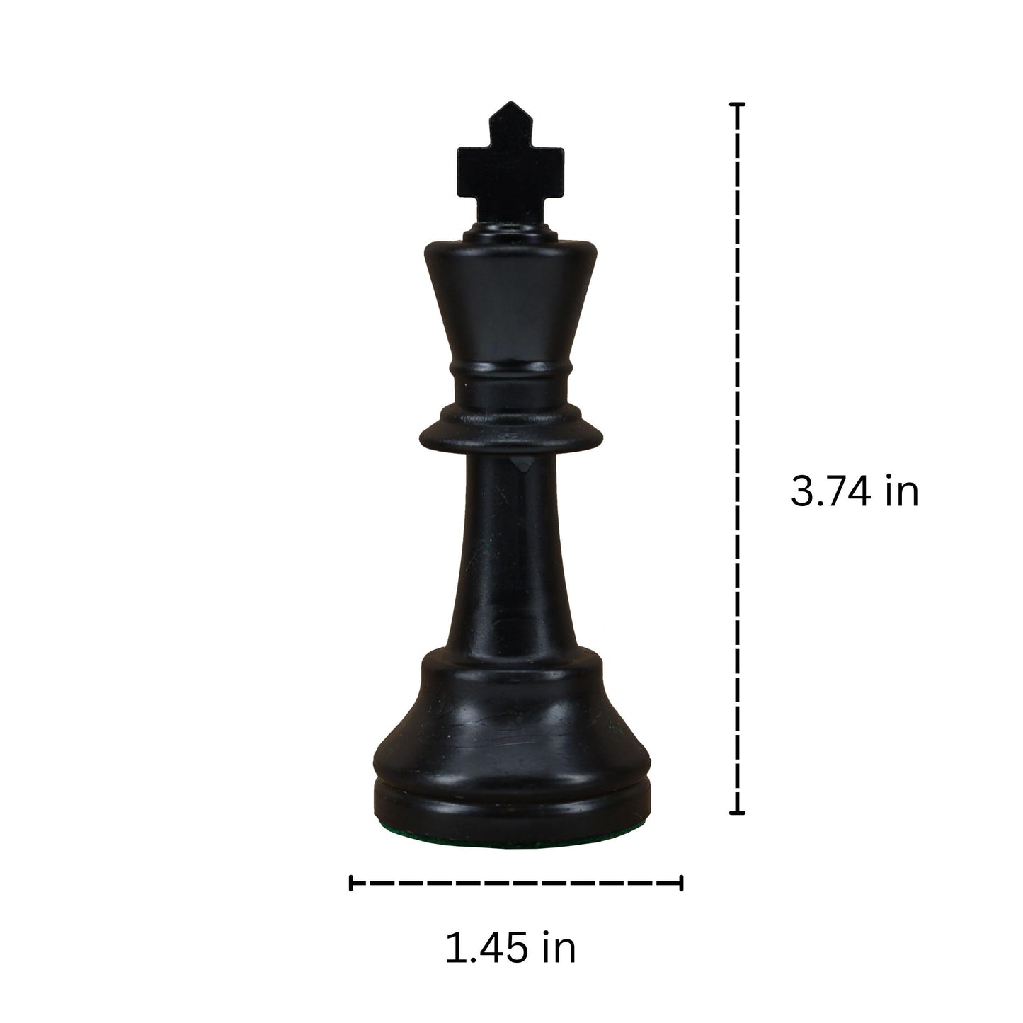 WE Games Replacement Staunton Chess Piece - Dark King, Heavy Weighted Tournament Style Plastic Piece with Felt Bottom - Single Replacement for Classic