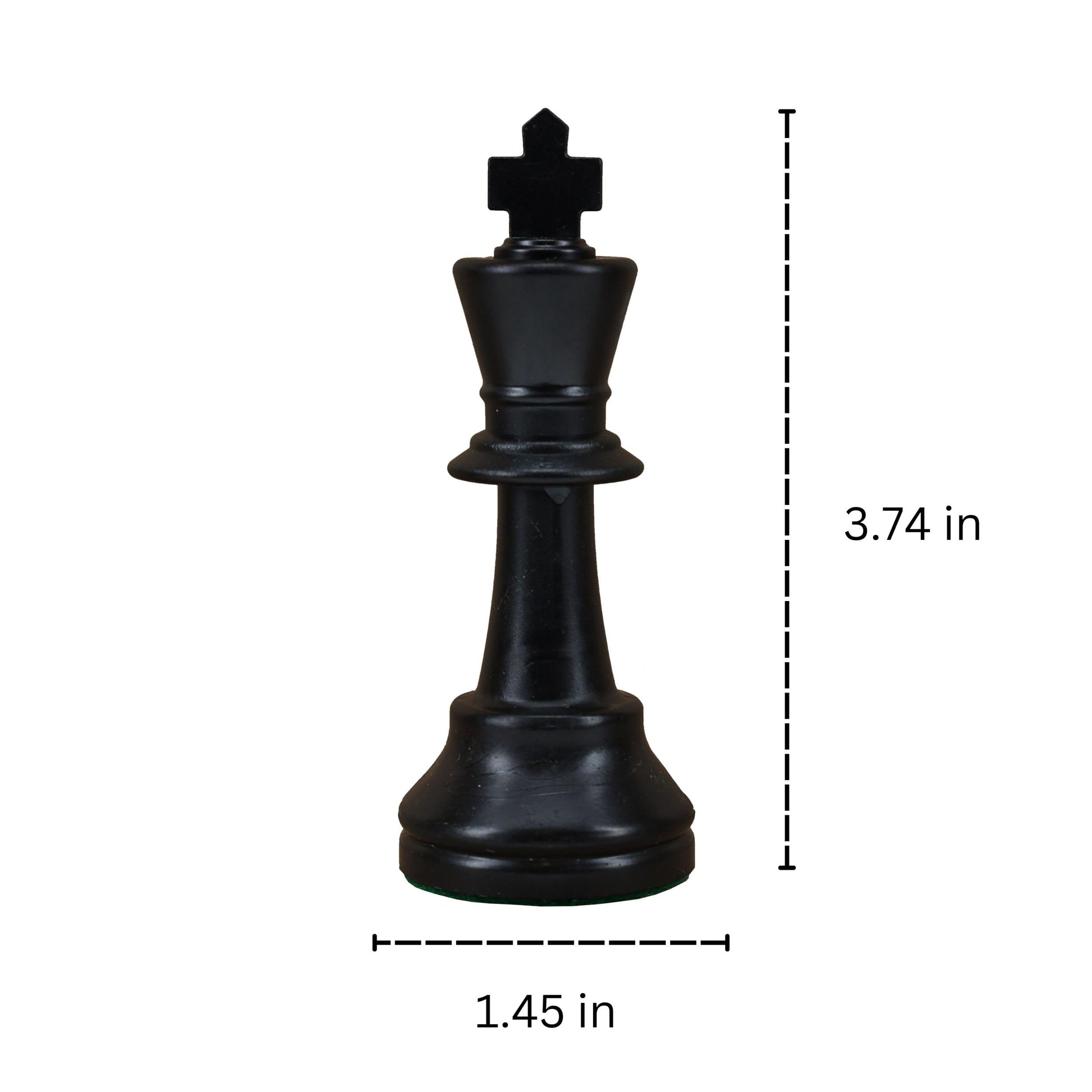 WE Games Replacement Staunton Chess Piece - Dark King, Heavy Weighted Tournament Style Plastic Piece with Felt Bottom - Single Replacement for Classic