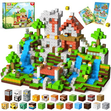 ToyUnited 200PCS Magnetic Blocks - Magnetic Building Blocks, Magnet Cubes Game, Stacking Forest Set, STEM Montessori Sensory Stacking Toys for Kids