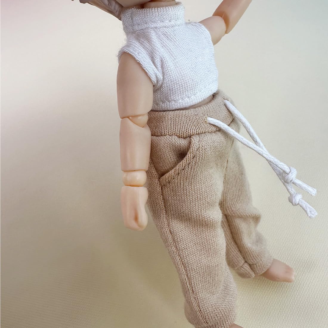 Xyrmync 1/12 BJD Doll Clothes Vest Sweatpants Ob11 Doll Dress Up Accessories (Gray+Black)