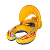 Kalolary Parent-Child Inflatable Baby Swimming Ring with Sun Canopy & Horn