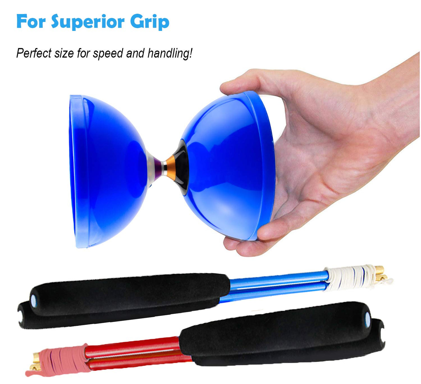 MAGICYOYO Pro Triple Bearing Diabolo Yoyo for Kids 8-12 & Adults - Blue