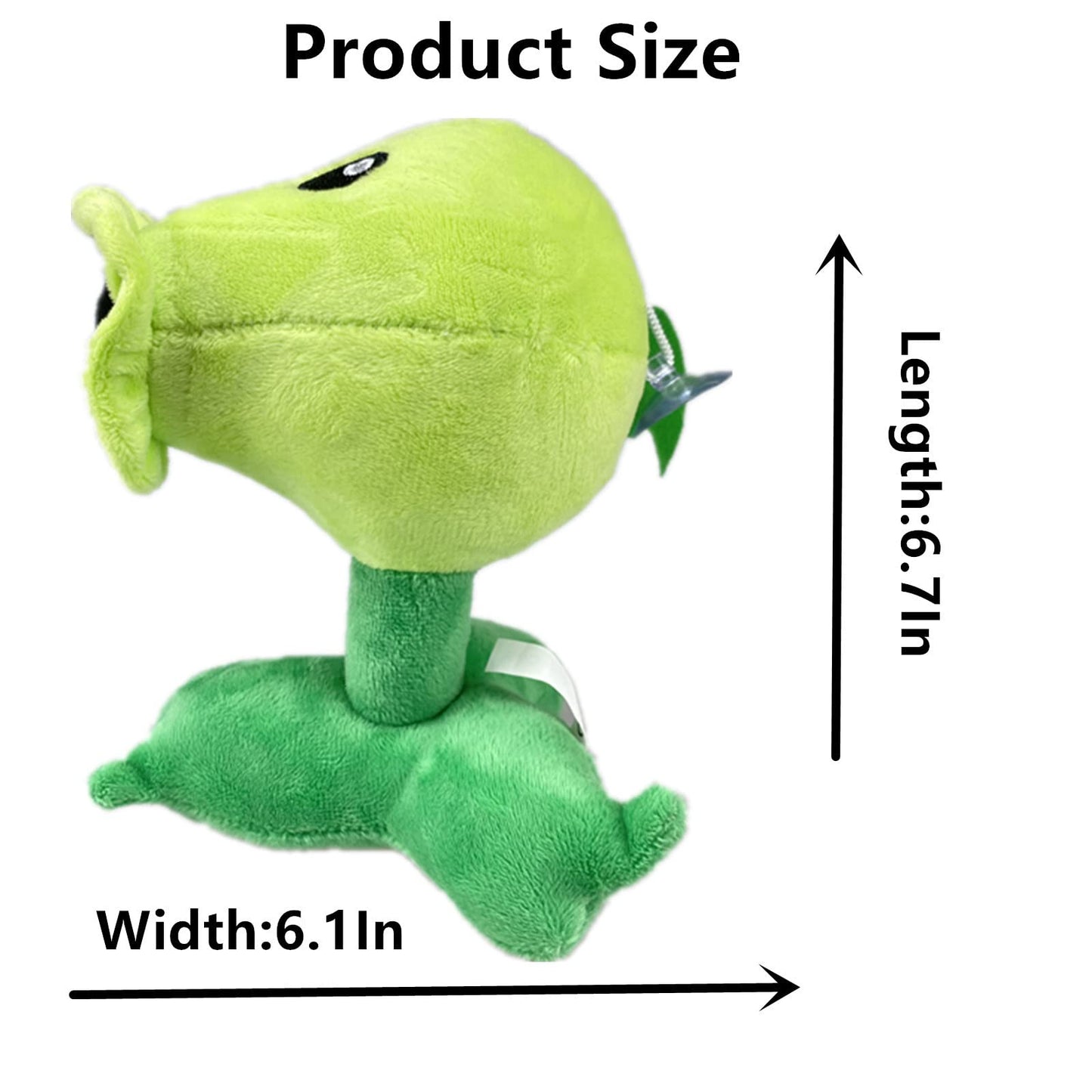 JHESAO 7" Plants and Zombies PVZ Plush Peashooter Toys PVZ 1 2 Stuffed Soft Zombies Doll Green Pea Shooter Plush Toy New