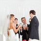 3Pcs White Metallic Tinsel Foil Fringe Curtains, 3.28ft x 6.56ft White Photo Booth Backdrop Streamer Curtain,Photo Booth Props, Bachelorette Party