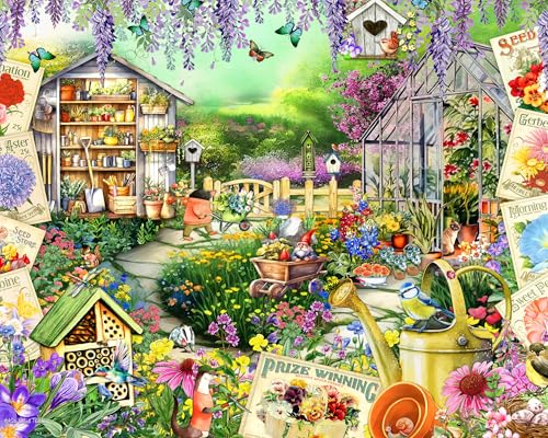 Ceaco - EZ2Hold - Kate Ward Thacker - Animal Garden Party - 1000 Piece Jigsaw Puzzle for Adults - Challenging Puzzle Perfect for Game Nights