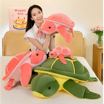OPHRBU 15.7" Pink Sea Turtle Plush Stuffed Animal Soft Hugging Pillow