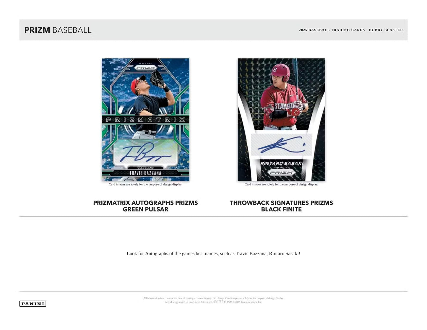 2025 Panini Prizm Baseball 6-Pack Hobby Trading Card Blaster Box (Find 4 Exclusive Ice Parallels Per Box)