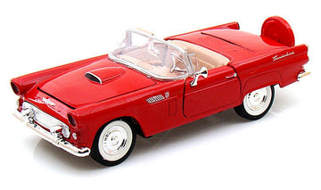 1956 Ford Thunderbird Convertible, Red - Motormax 73215 - 1/24 scale Diecast Model Toy Car