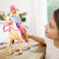 Barbie Doll, Blonde, Wearing Riding Outfit with Helmet, and Light Brown Horse with Soft White Mane and Tail, Gift for 3 to 7 Year Olds (Amazon