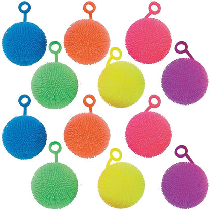 Porcupine Balls - Bulk Set of 12 Puffer Yo Yo Toys and Party Favors - Includes Display Box