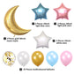 34 PCS Twinkle Little Star Baby Shower Birthday Party Decoration,Moon and Star Mylar Balloons for Gender Reveal Party,Blue Pink White Gold Confetti