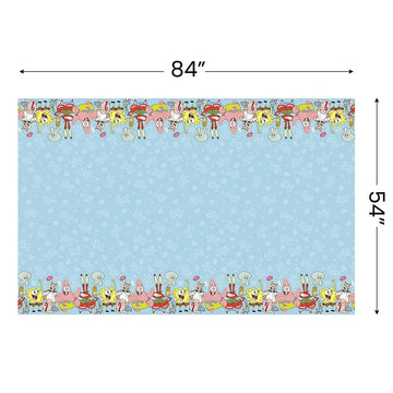 Spongebob Squarepants Plastic Table Cover - 54" x 84" (1 Pc) - Rectangular Tablecloth - Perfect for Kids Birthdays & Parties