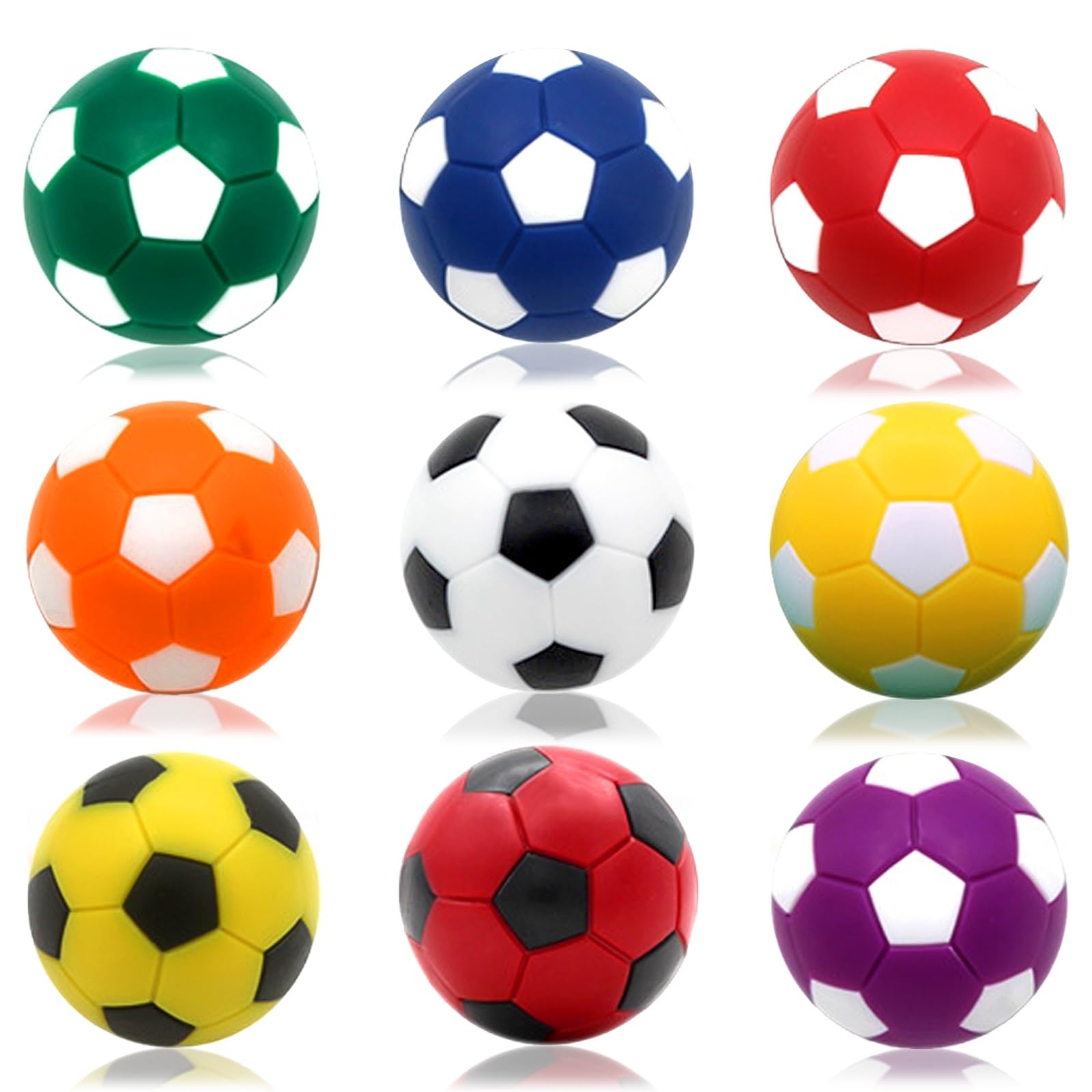 OuMuaMua 9pcs Foosball Table Balls 1.42 Inch Table Soccer Balls for Foosball Tabletop Game Accessory Replacements Multicolor World Cup