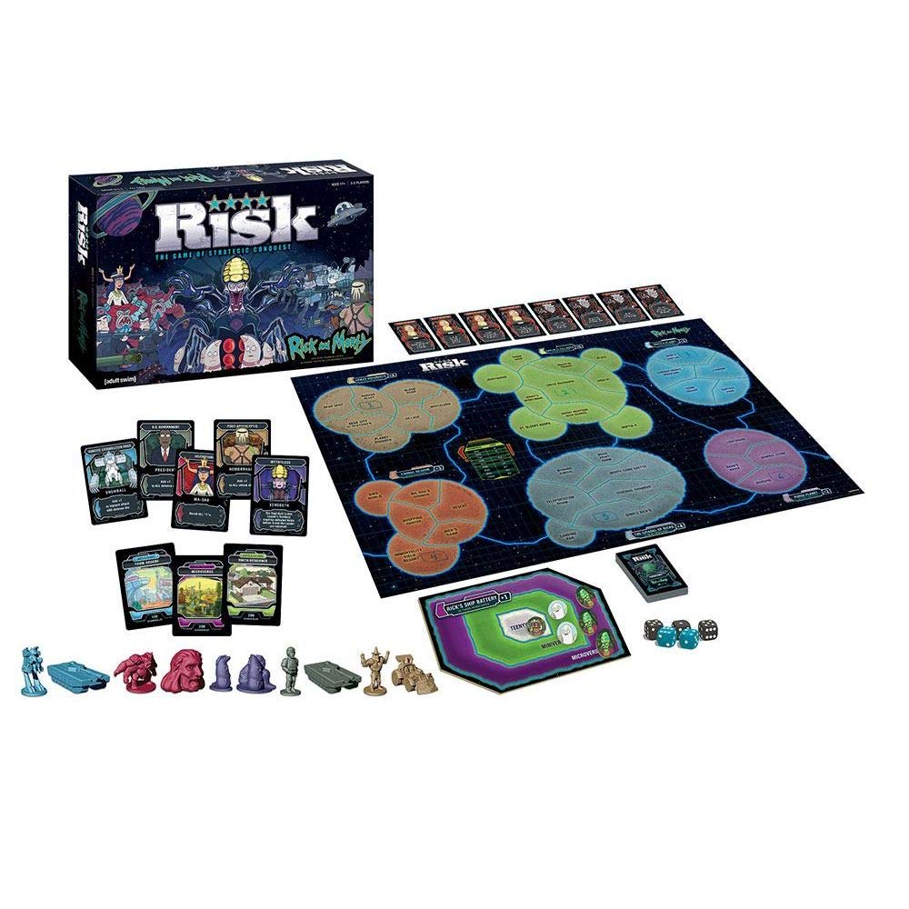 Risk Rick and Morty Risk Game | Based on The Popular Adult Swim TV Show Rick & Morty | Official Rick and Morty Merchandise | Classic Risk Board Game
